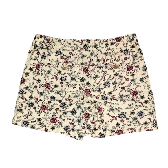 LOFT Ann Taylor size 6 cotton white floral printed shorts - Picture 6 of 8